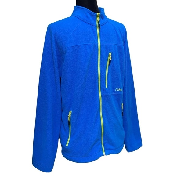 Cabela’s Glacier Blue Fleece Jacket Small GorpCore Zip Up Mock Neck - Picture 2 of 5